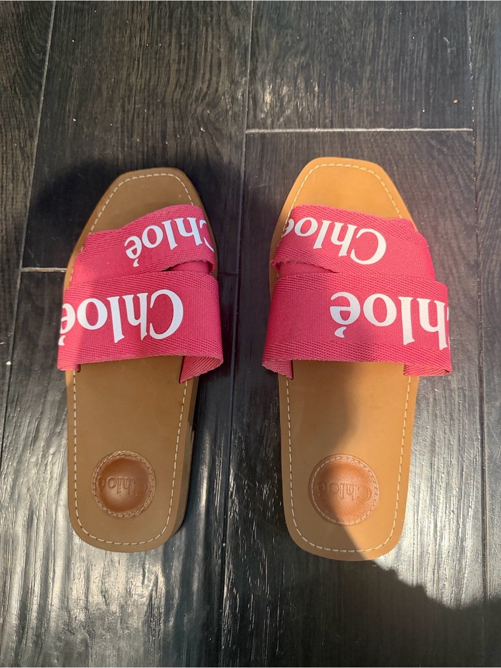 Chloe Pink Logo Slide Sandals - Picture 6 of 6